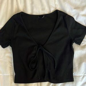 Black V neck cover up